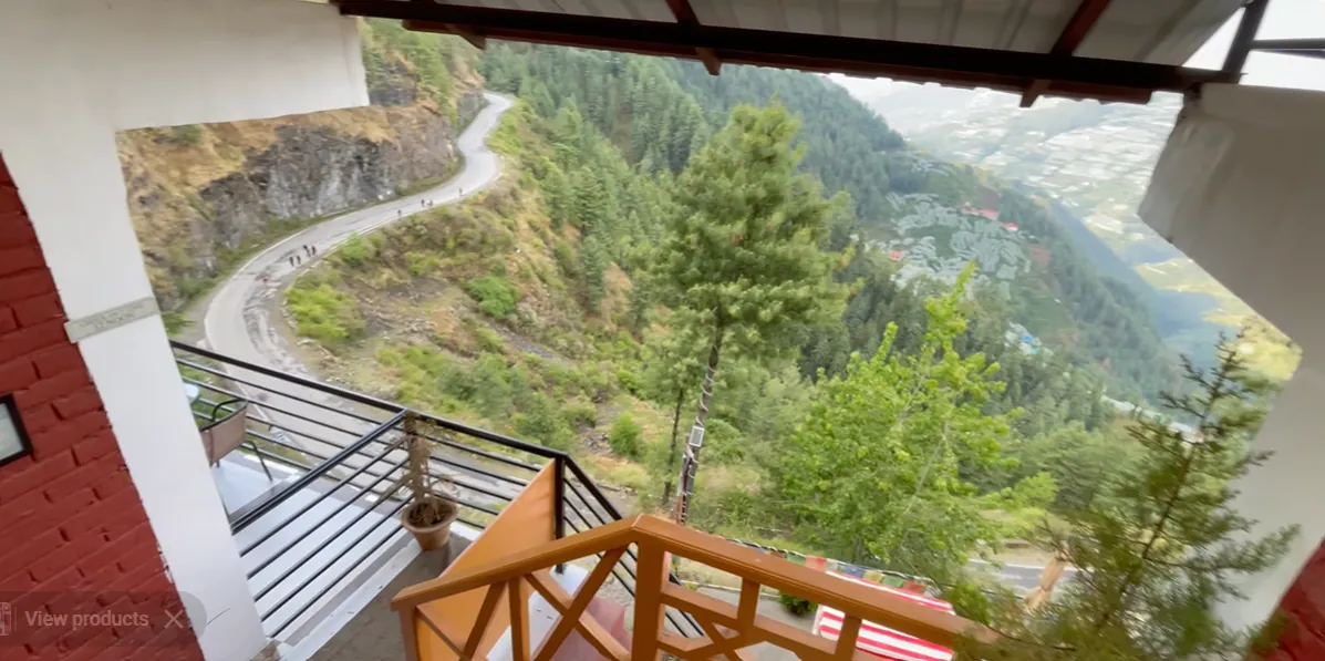 Winding mountain road seen from Gadegal Homestay near Narkanda