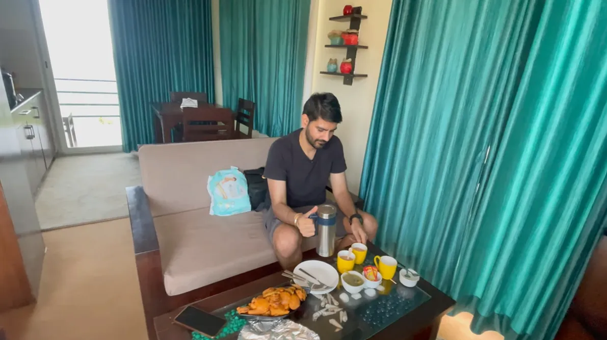 Breakfast with tea and snacks served inside the Nest and Hives suite