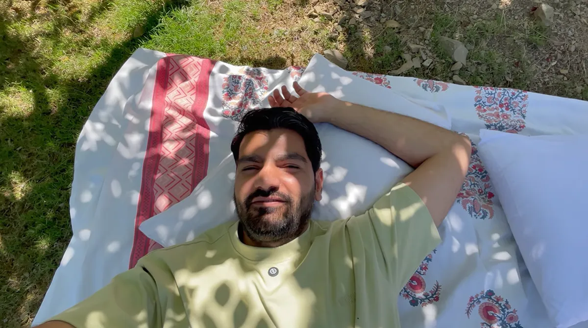 Relaxing outdoors during a quiet family day in Naukuchiatal