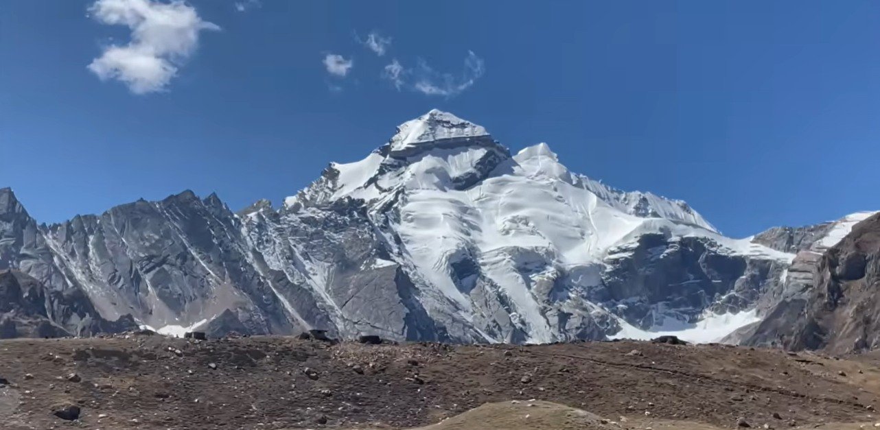 Close view of the snow-covered Adi Kailash peak