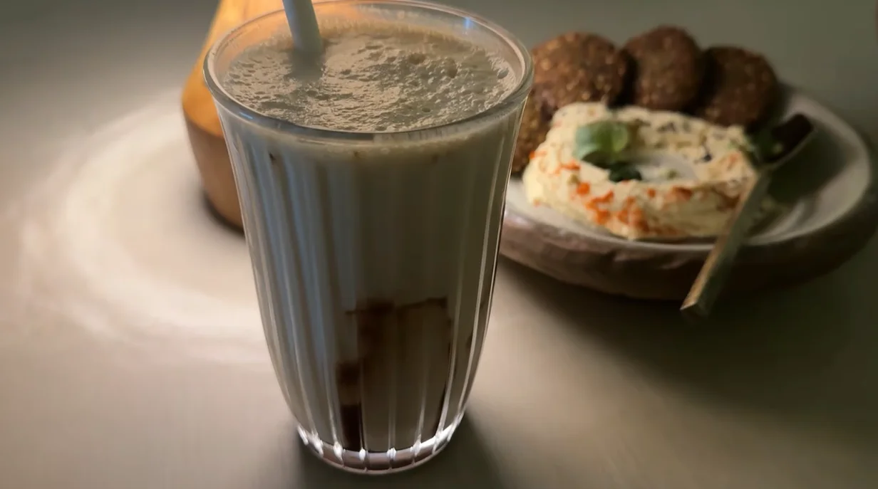 Cold coffee served in a tall glass at Covah The Cavern Gurgaon