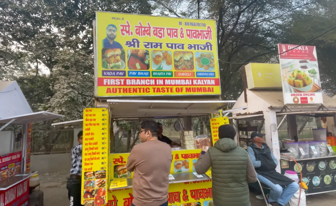 Special Bombay Vada Pav cart in the Sector 56 Gurgaon food market